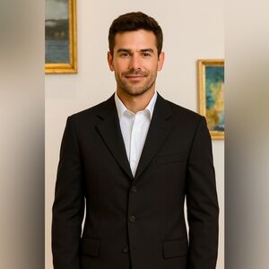 Ermenegildo Zegna Black Wool Blazer Jacket 3- Button Classic Fit, Size 42R, Mens